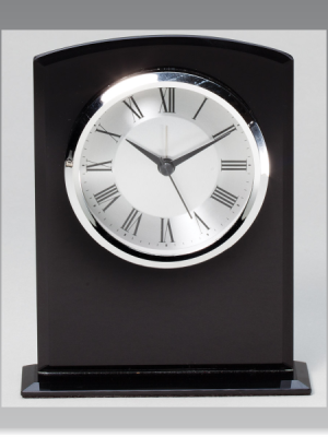 Black Glass Table Clock