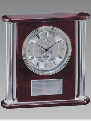 Rosewood & Aluminum Mantle Clock