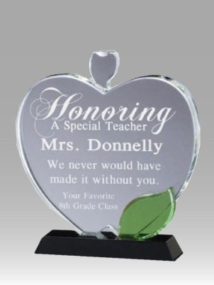 Crystal Apple on Black Base