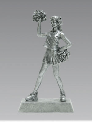 Silver Cheerleading Statue Trophy