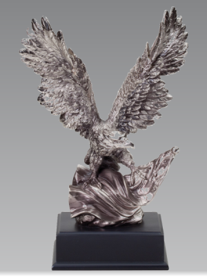 Silver Eagle on Black Base - 2 Sizes