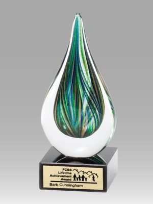 Art Glass Green Teardrop