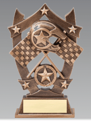 Racing-Crossed Flags Star Trophy