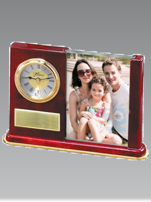 Rosewood Picture Desk Clock