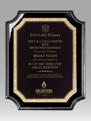 Hi Gloss Scalloped Plaque - Gold