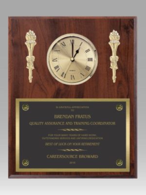 Clock Plaque With Torches