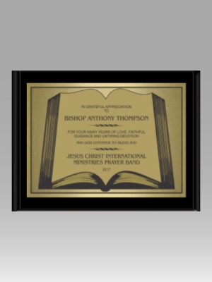 Ebony Book Plaque