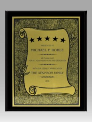 Golden Scroll Plaque