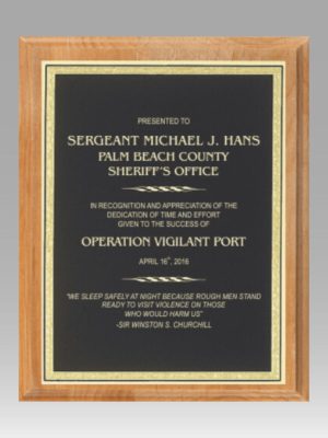 Solid Oak Cove Trim Plaque