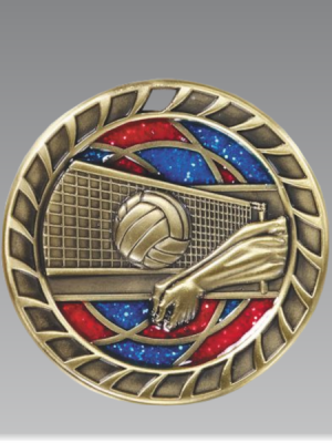 Volleyball Glitter Medal