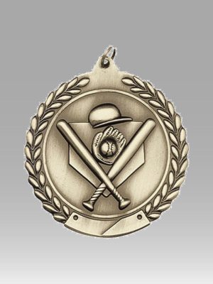 1.75" Baseball Wreath Medal