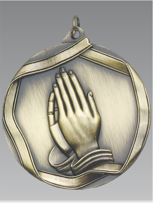Praying Hands Ribbon Medal