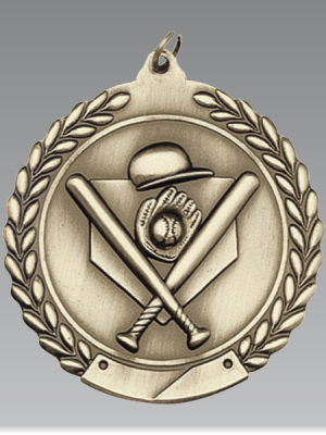 Baseball Wreath Medal