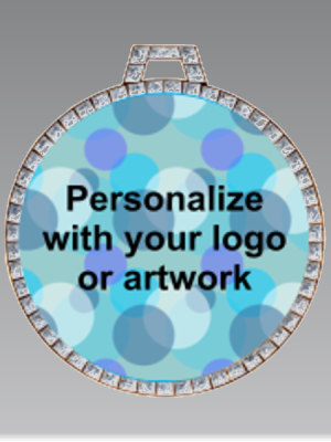 2.5" White Gem Insert Medal