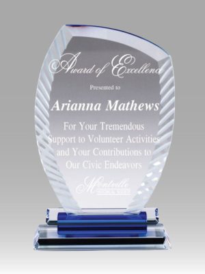 Etched Blue Tiered Award