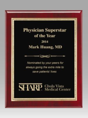 Piano Finish Rosewood Plaque