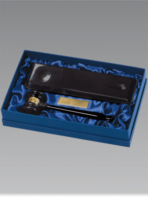 Piano Finish Black Gavel Set