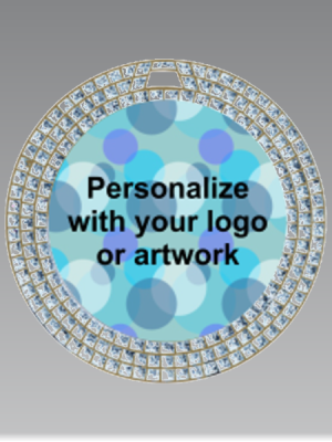 2.75" Triple White Gem Insert Medal