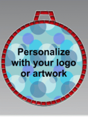 2.5" Red Gem Insert Medal