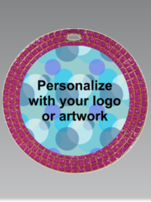 2.75" Pink Gem Insert Medal