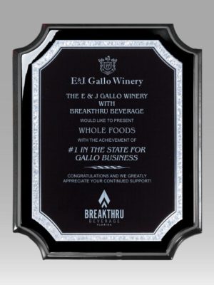 High Gloss Scalloped Ebony Plaque