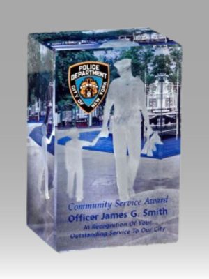 3D Police Crystal Block