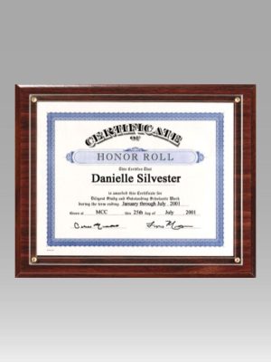 Certificate Holder Plaque