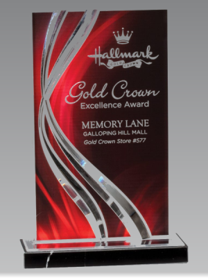 Red Swirl Acrylic Award