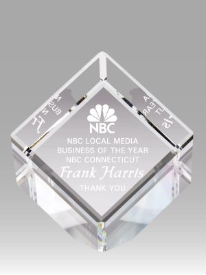 Engraved Crystal Cube