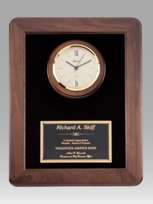 Walnut Executive Clock Plaque
