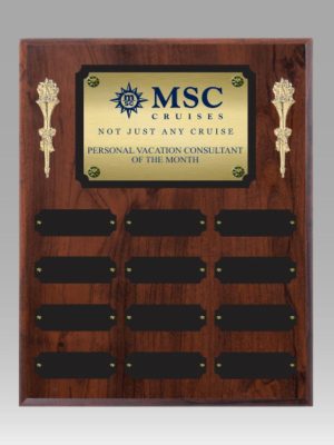 12 Plate Perpetual Plaque With Torches