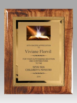 Piano Finished Walnut Plaque