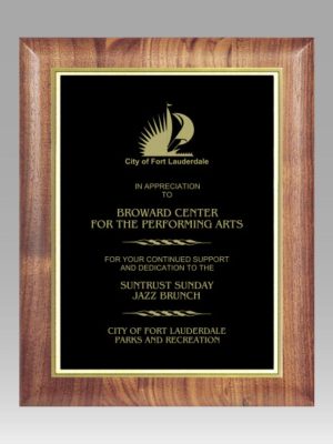 Walnut Round Edge Plaque Black