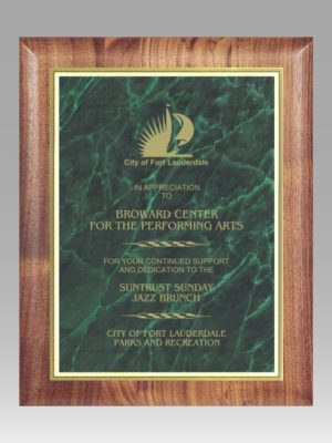 Walnut Round Edge Plaque Green