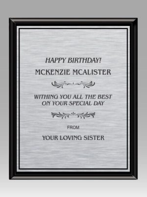 Economy Ebony Plaque - Silver