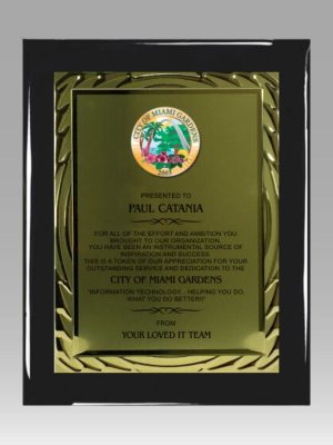 Ebony Piano Golden Plaque