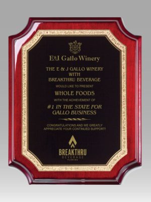 High Gloss Scalloped Rosewood Plaque