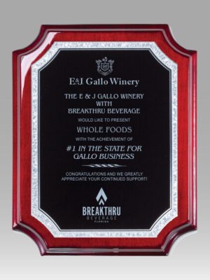 High Gloss Scalloped Rosewood Plaque