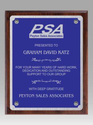 Blue With Silver Trim Cherry Plaque