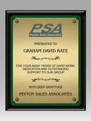 Green Trim Ebony Plaque