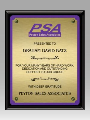 Purple Trim Ebony Plaque