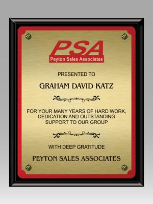 Red Trim Ebony Plaque