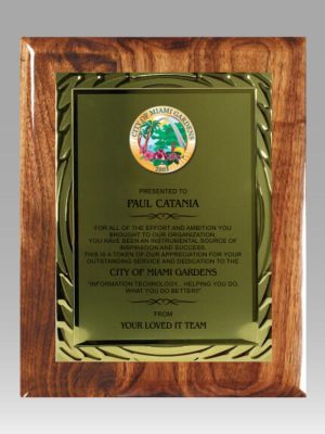 Hi Gloss Walnut Swirl Plaque