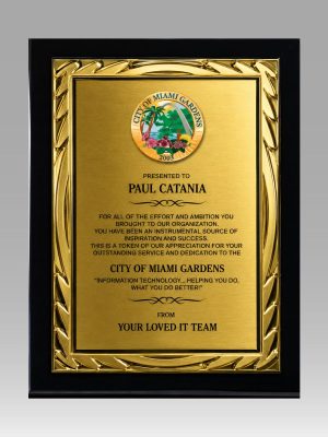 Ebony Golden Swirl Plaque