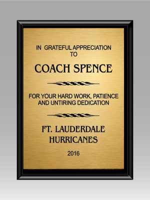 Economy Ebony Plaque - Gold