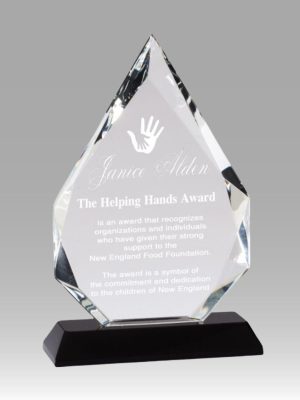 Arrowhead Crystal Award W/ Black Base