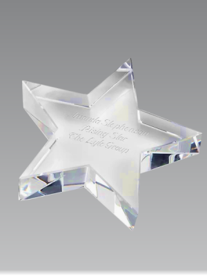 Clear Star Paperweight