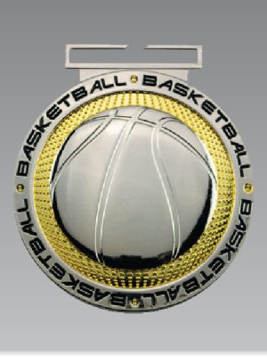 Deluxe Dual Plated Basketball Medal