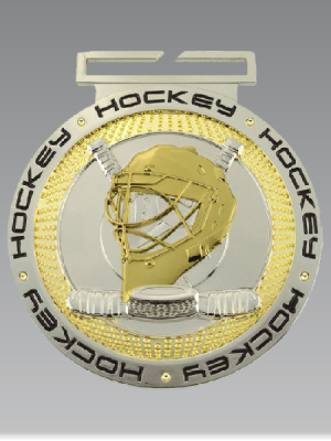 Deluxe Dual Plated Hockey Medal