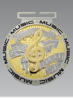 Deluxe Dual Plated Music Medal